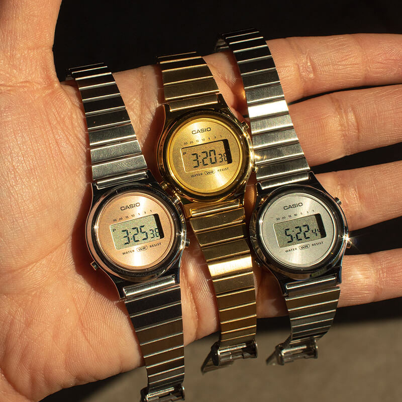 CASIO Women's Watch with Silver Chrome Plated Resin Case and Silver Stainless Steel Band-i-Watch-5