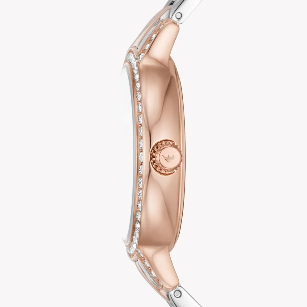 Emporio Armani Women's Rose Gold Watch, Silver Band | Ar11499 by i-watch