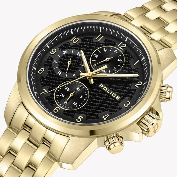 Police Men's Gold Watch, Black Dial | Pewjk0021506 by i-watch