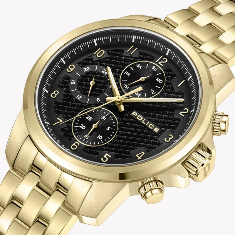 Police Men's Gold Watch, Black Dial | Pewjk0021506 by i-watch