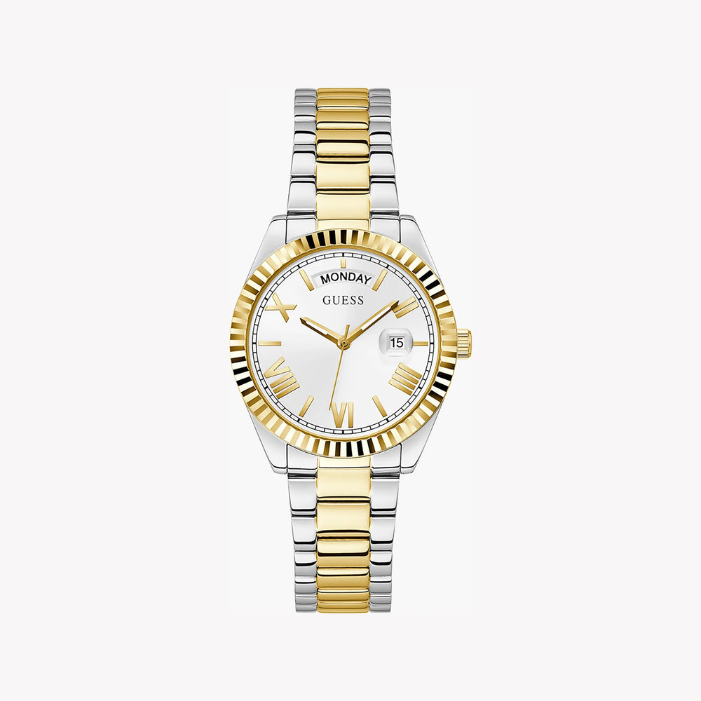 Guess Women's Gold/Silver Watch, White Dial | Gw0308l6 by i-watch
