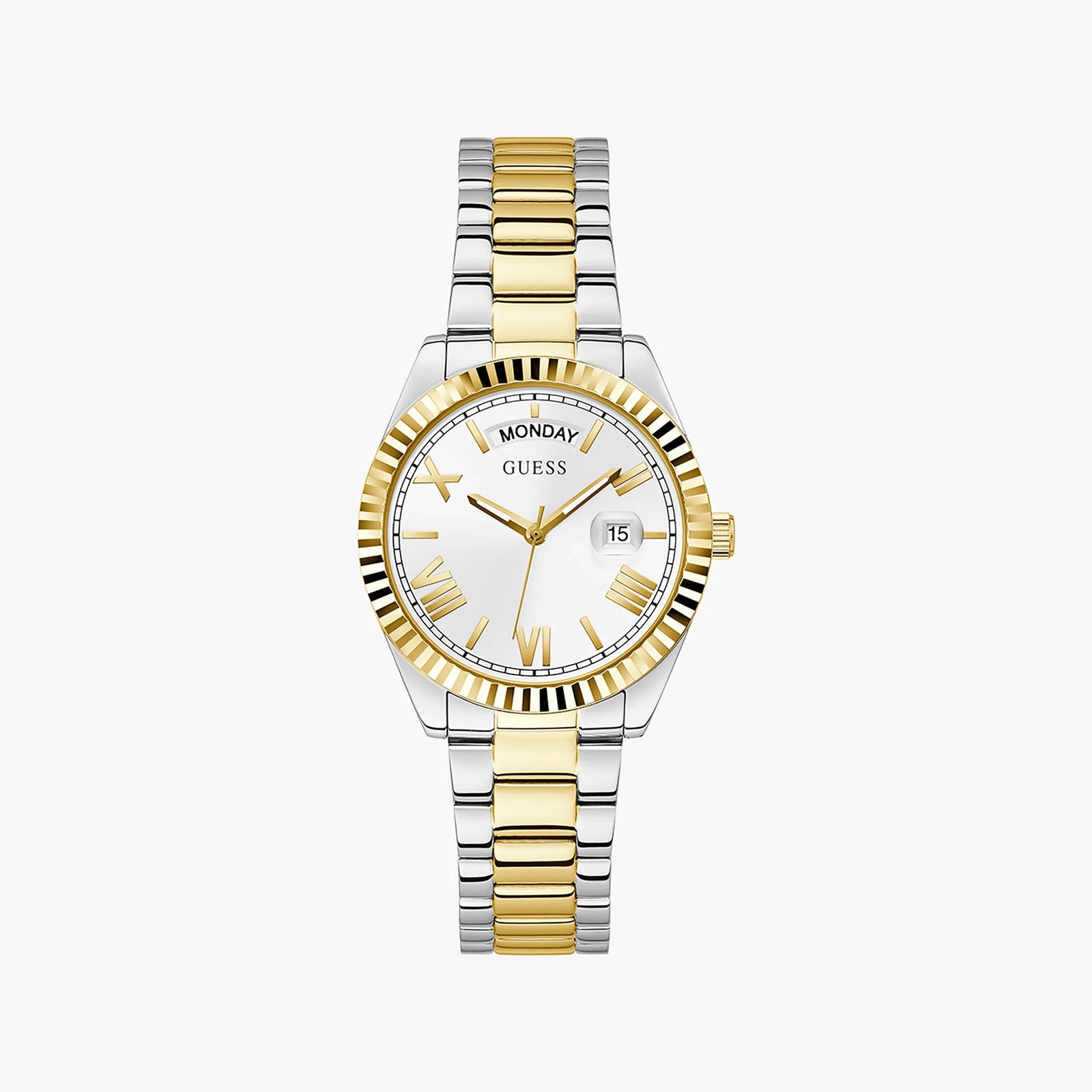 Guess Women's Gold/Silver Watch, White Dial | Gw0308l6 by i-watch