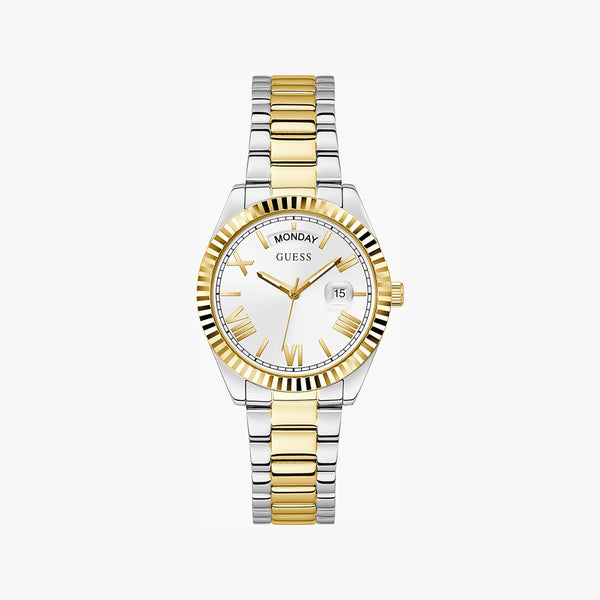 Guess Women's Gold/Silver Watch, White Dial | Gw0308l6 by i-watch