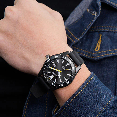 Citizen Men's Black Urethane Watch, Stainless Steel Case | Bi1045-13e by i-watch