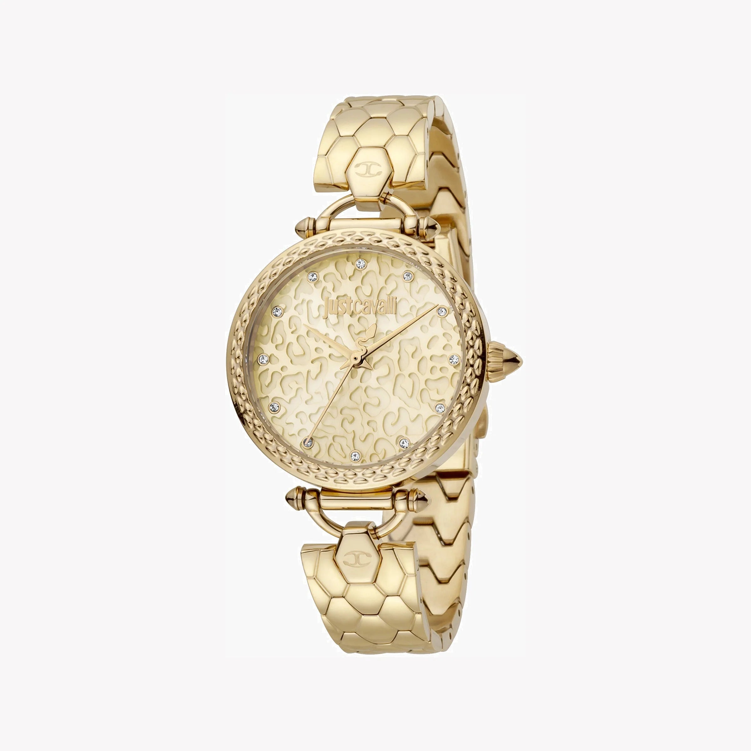 JUST CAVALLI Women's Watch with Gold Stainless Steel Case and Gold Stainless Steel Band