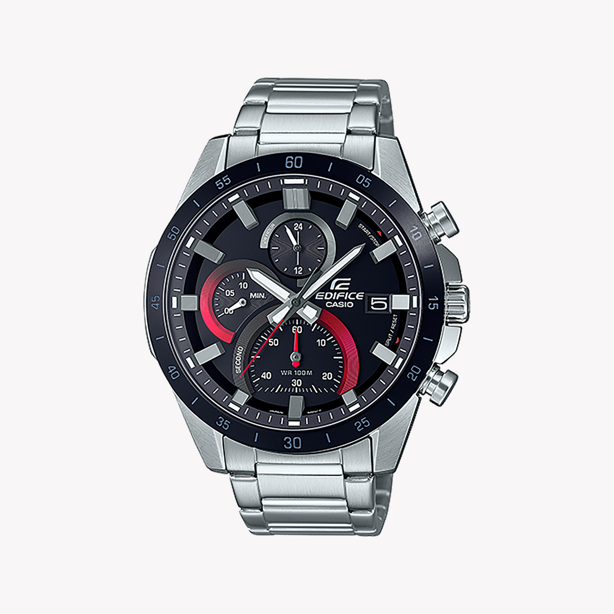 EDIFICE EFR-571DB-1A1VUDF - STYLISH STRENGTH: MEN'S SPORTY TIMEPIECE WITH BLACK DIAL & STAINLESS STEEL BAND