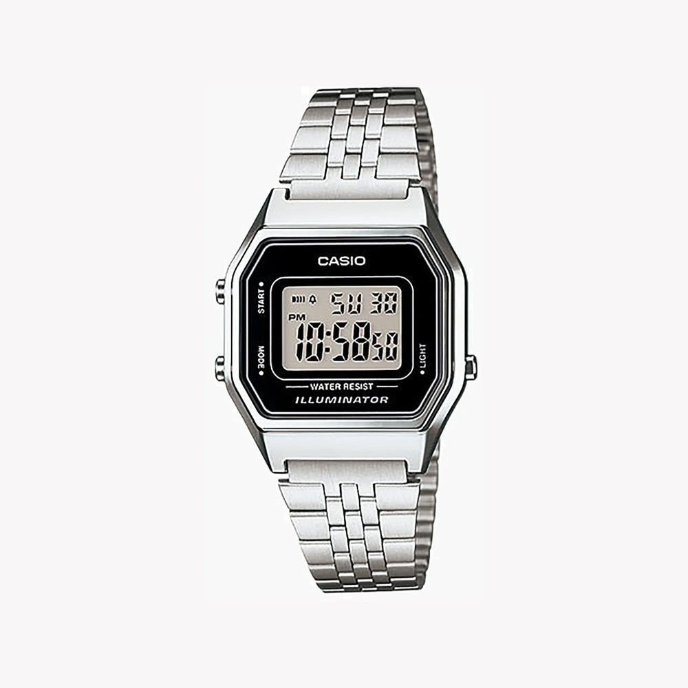 Casio Unisex Silver Digital Watch, Stainless Steel | La680wa-1df by i-watch