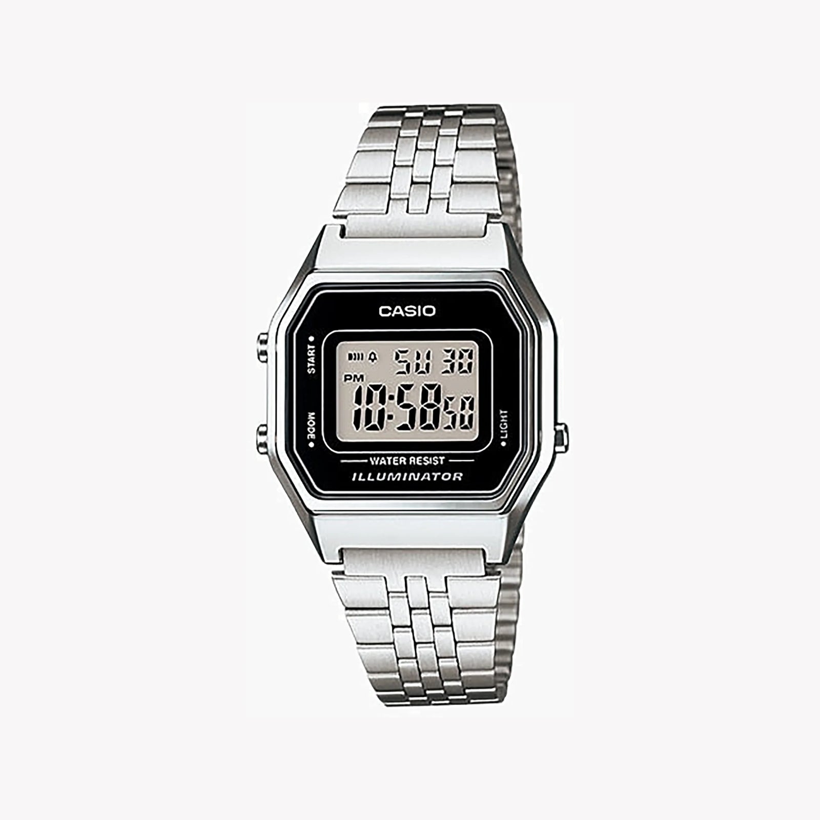 Casio Unisex Silver Digital Watch, Stainless Steel | La680wa-1df by i-watch