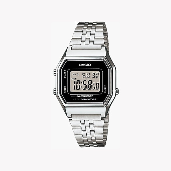 Casio Unisex Silver Digital Watch, Stainless Steel | La680wa-1df by i-watch
