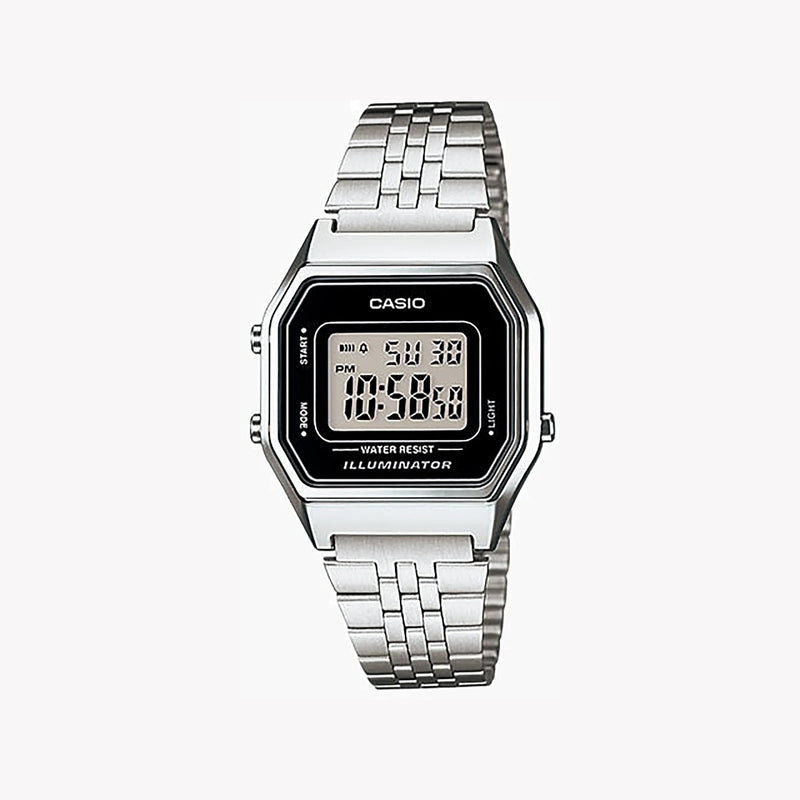 Casio Unisex Silver Digital Watch, Stainless Steel | La680wa-1df by i-watch