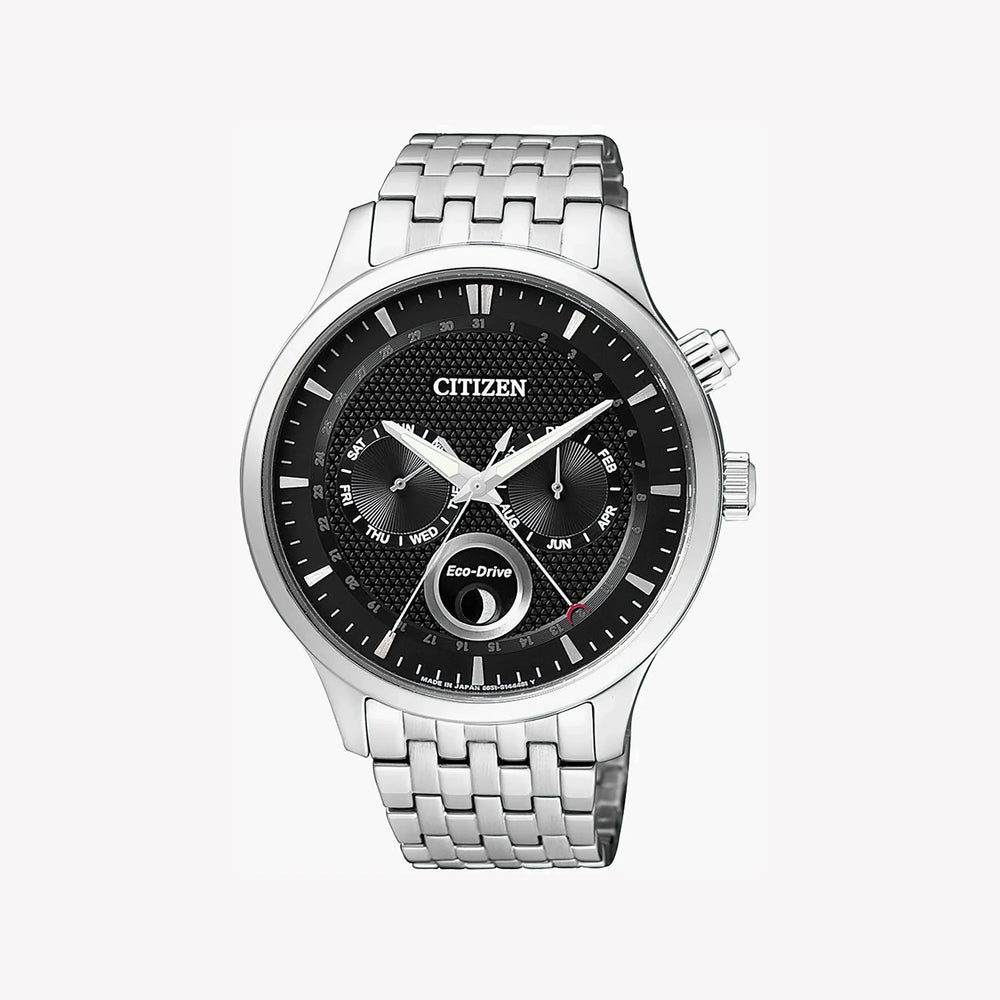 Citizen Ap1050-56e Elegance - Modern Men's Eco-Drive Watch With Silver Stainless Steel And Black Dial by i-watch