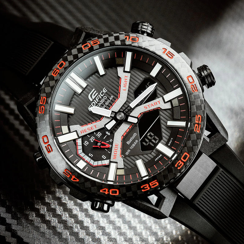 Casio Men's Black Carbon & Stainless Steel Watch | Ecb-2000pb-1a by i-watch