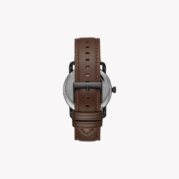 Fossil Men's Black Stainless Steel Watch, Brown Leather Strap | Fs5666 by i-watch
