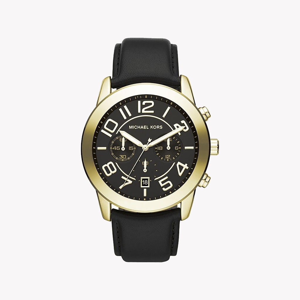 MICHAEL KORS MK8287 BOLD SOPHISTICATION - GLEAMING GOLD & BLACK MEN'S WATCH