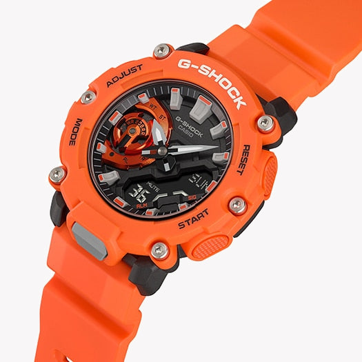 CASIO G-SHOCK GA-2200M-4ADR - BOLD ADVENTURER MEN'S WATCH with Orange Resin Band & Sleek Black Dial-i-Watch-4