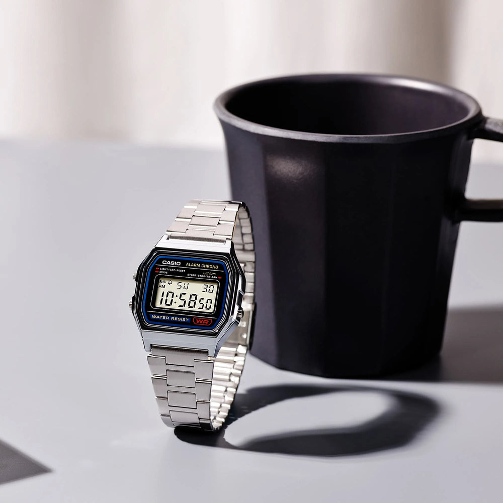 Casio Unisex Silver Stainless Steel Watch, Digital | A158w-1df-10 by i-watch