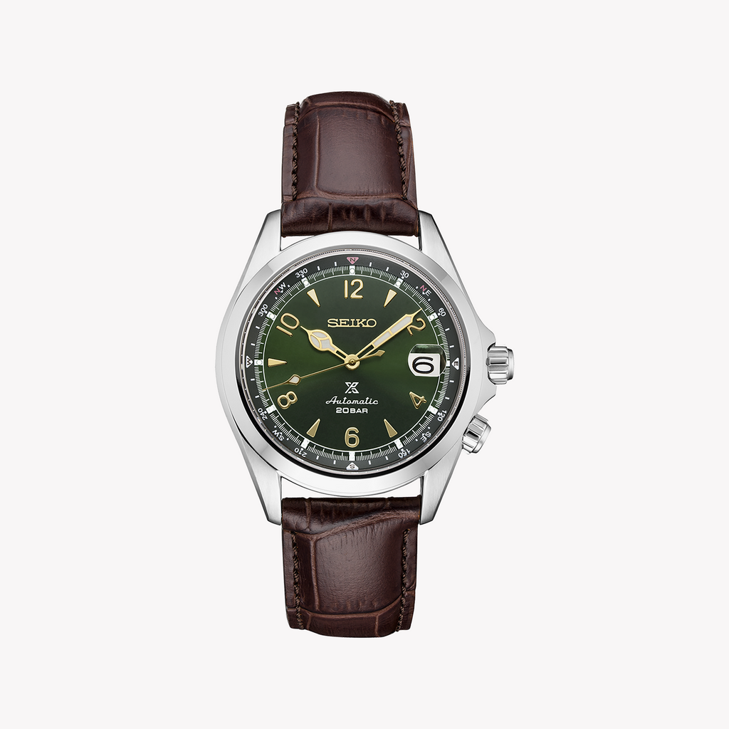 SEIKO SPB121J1 Men's Automatic Watch - Dark Green Dial, Leather Band-i-Watch