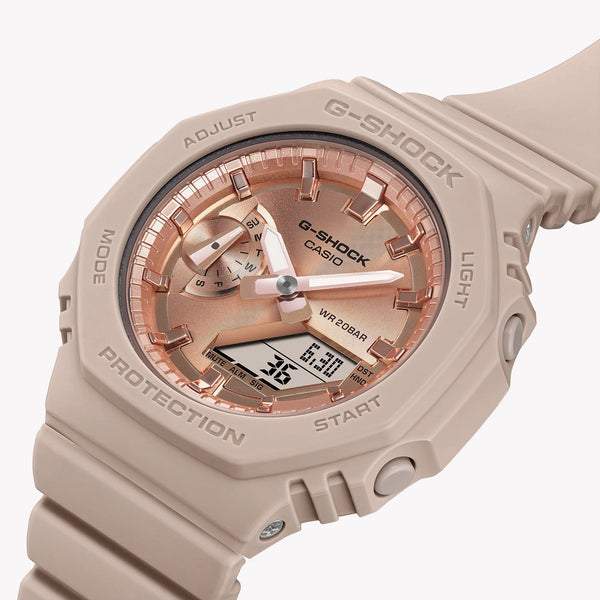 Casio Unisex Metallic Pink Resin Watch, Analog-Digital | Gma-S2100md-4aer by i-watch