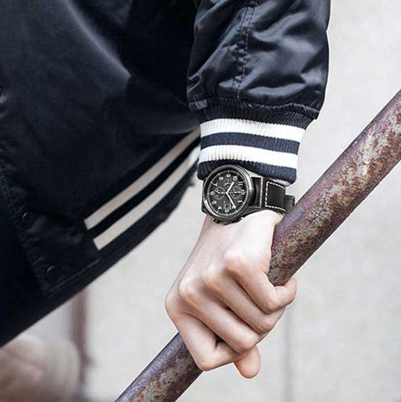 CITIZEN Eco-Drive CA0627-09H - BOLD PERFORMANCE MEN'S WATCH with Black Leather & Chronograph Features-i-Watch-5