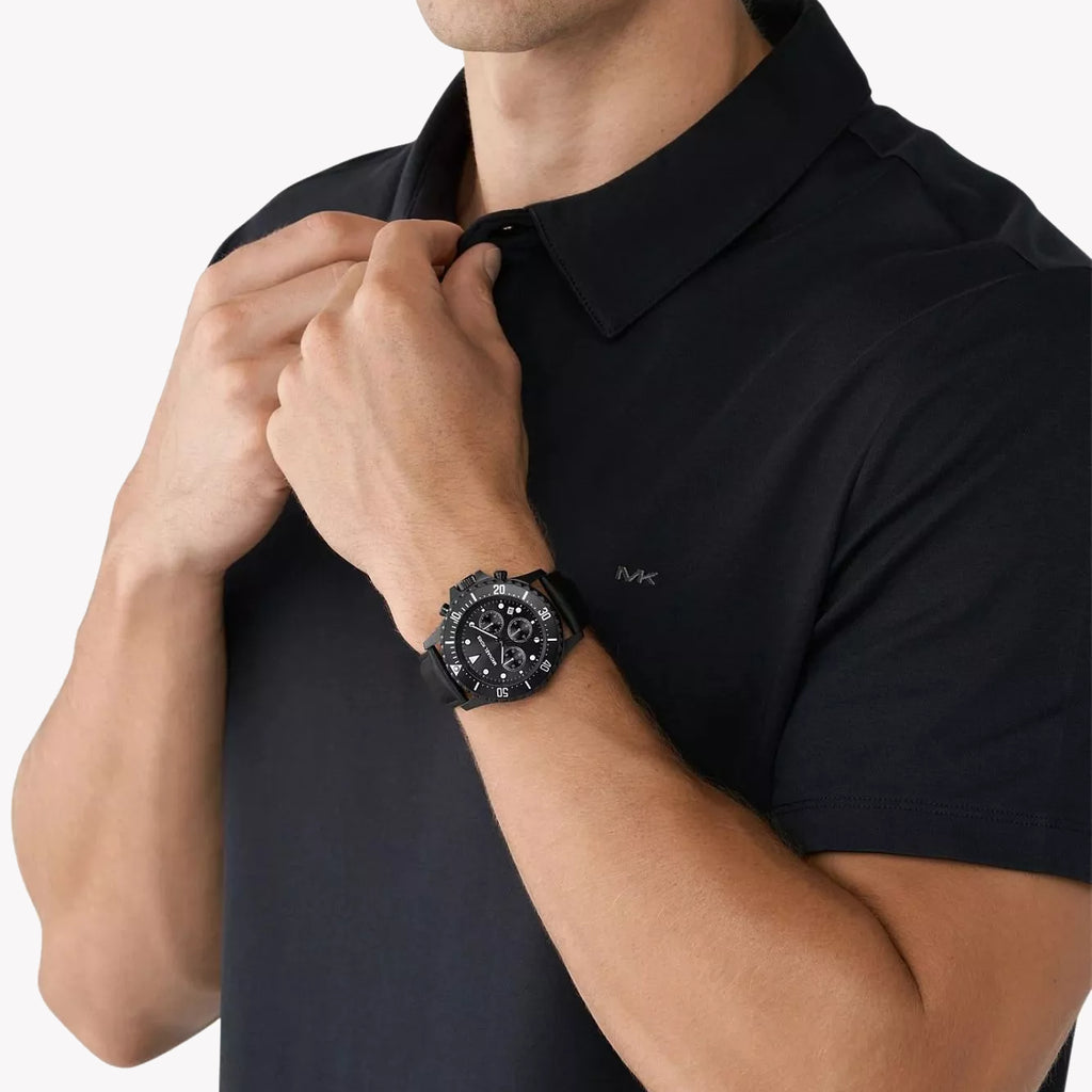 MICHAEL KORS MK9053 BOLD ELEGANCE - MEN'S BLACK STAINLESS STEEL TIMEPIECE-i-Watch-4