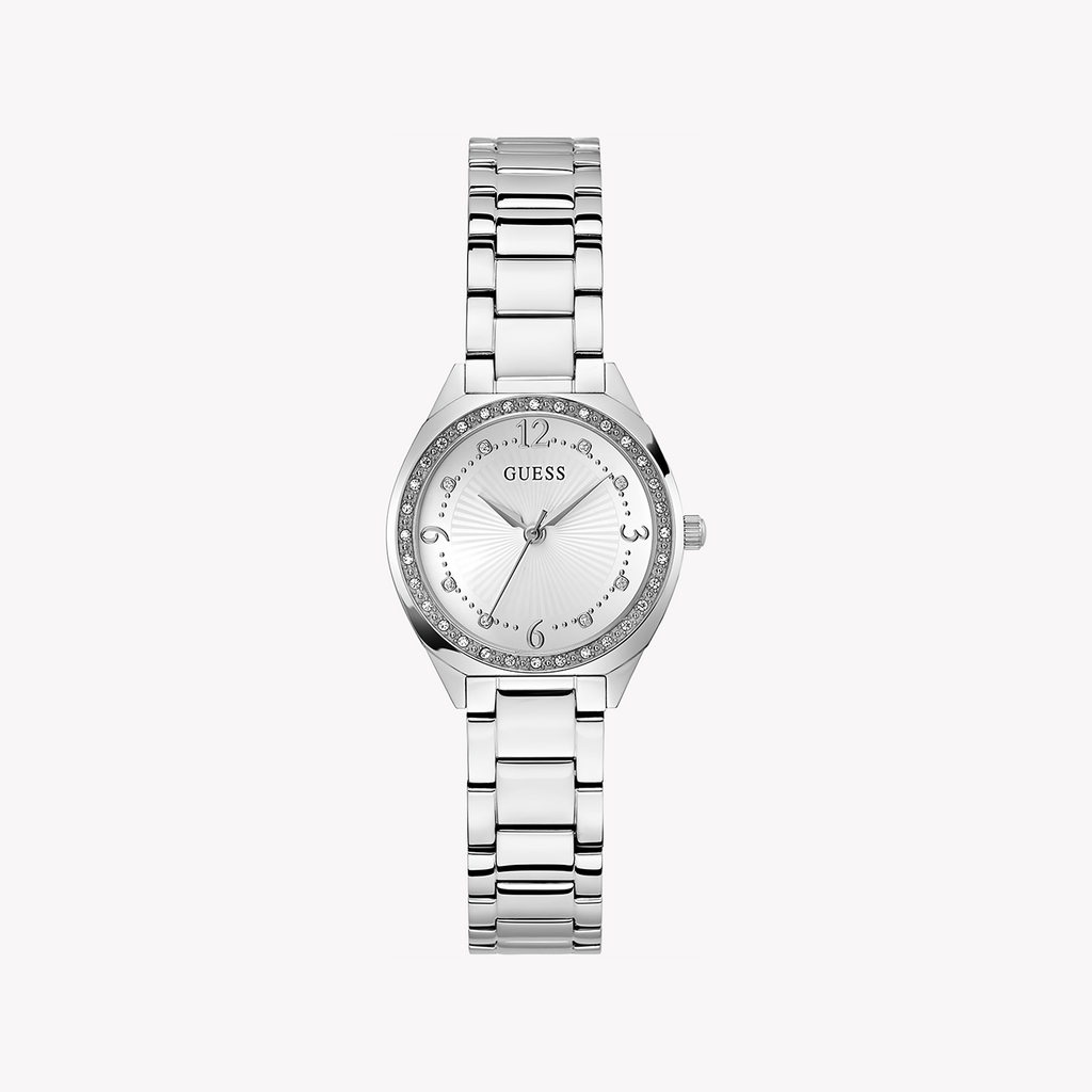 GUESS GW0767L1 - ELEGANT TIMEPIECE - SILVER STAINLESS STEEL WOMEN'S WATCH with Minimalist White Dial