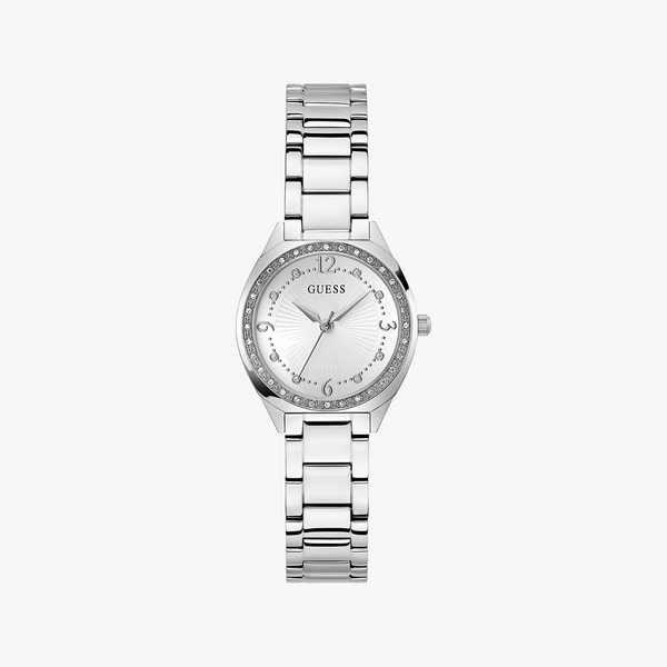 Guess Women's Silver Stainless Steel Watch, White Dial | Gw0767l1 by i-watch