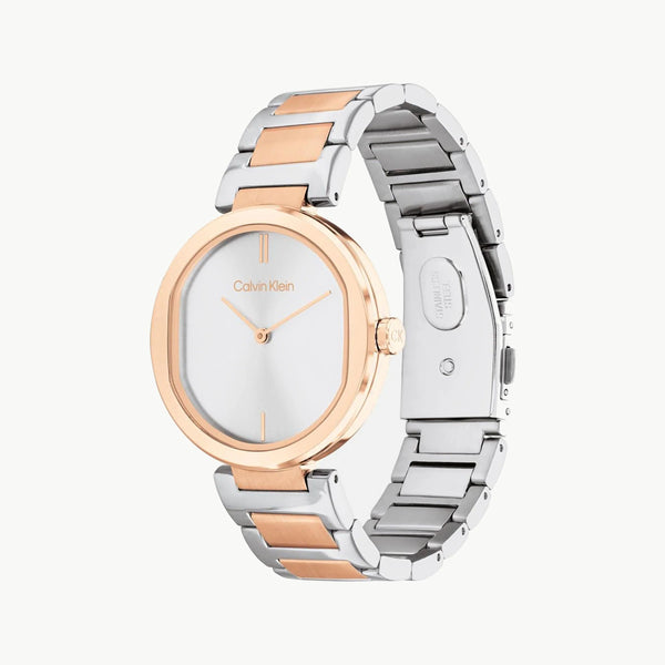 Ck Calvin Klein Women's Rose Gold Watch, Silver Dial | 25200251 by i-watch