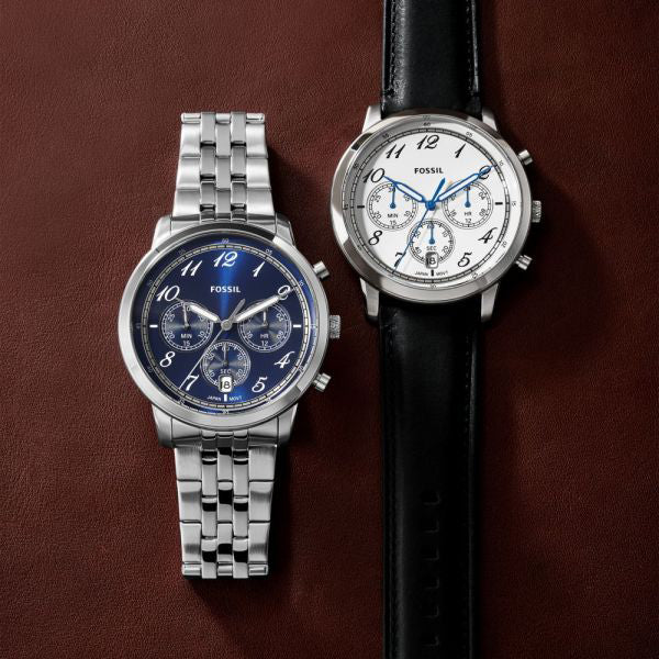 FOSSIL FS6025 TIMEPIECE - ELEGANT SILVER & BLUE DIAL MEN'S QUARTZ WATCH-i-Watch-5