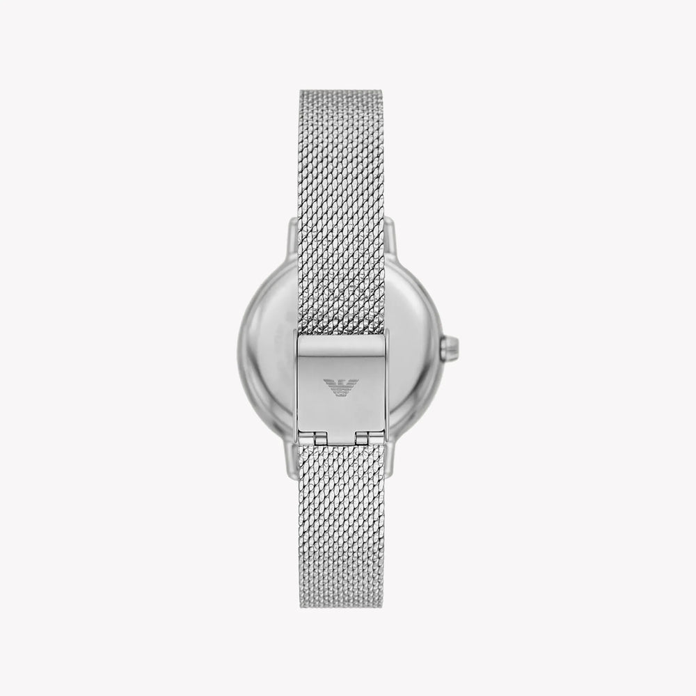 Emporio Armani Women's Silver Stainless Steel Watch, White Dial | Ar80065set by i-watch