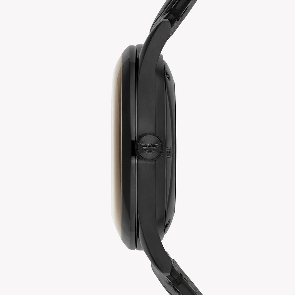 EMPORIO ARMANI AR1923 - ELEGANT MODERNITY IN BLACK & BROWN MENS WATCH with Leather Band & Quartz Precision-i-Watch-3