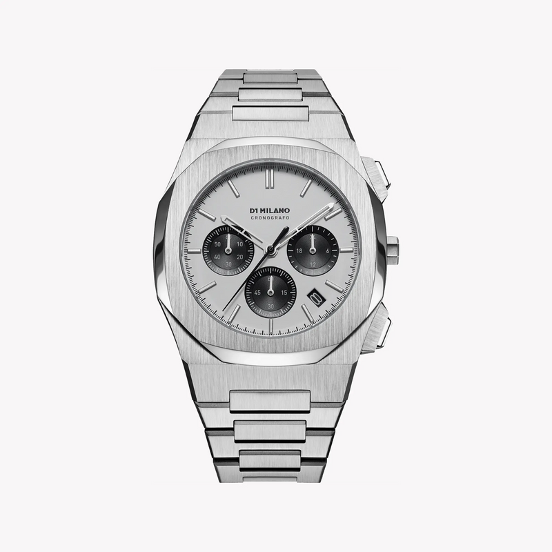 D1 MILANO Men's Silver Stainless Steel Watch, Silver Dial | D1-CHBJ05 by i-watch