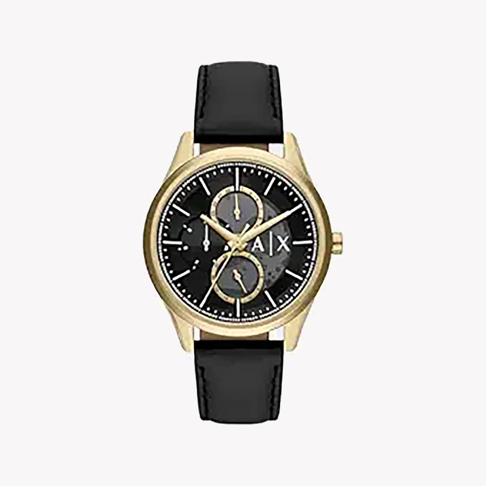 Armani Exchange Men's Gold Watch, Black Leather Band | Ax1876 by i-watch
