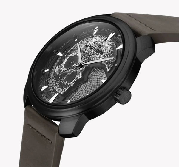 Police Men's Grey Stainless Steel, Brown Leather | Pl-15714jsu_61a by i-watch