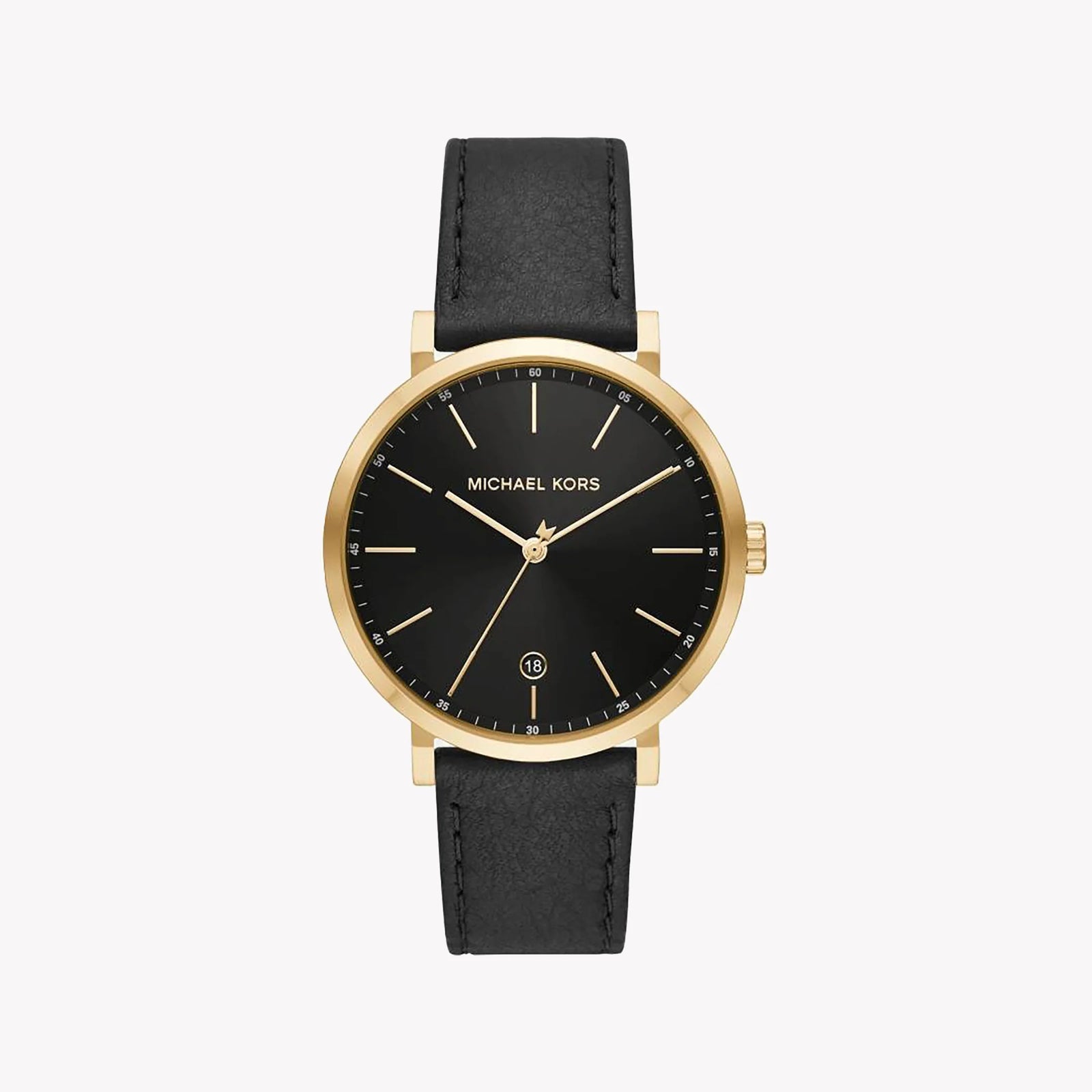 Michael Kors Men's Gold Stainless Steel, Black Leather | Mk8737 by i-watch