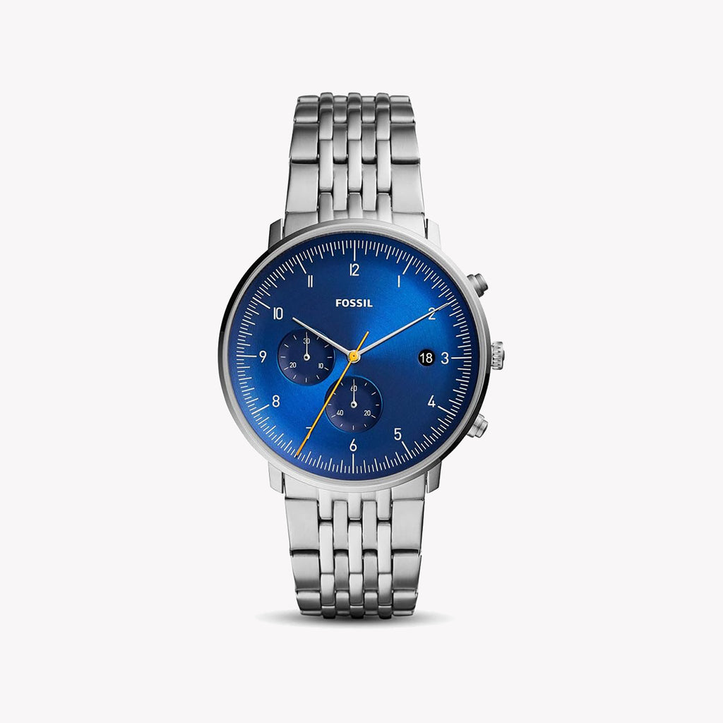 FOSSIL FS5542 TIMELESS ELEGANCE - CLASSIC MEN'S WATCH WITH BLUE DIAL & STAINLESS STEEL BAND
