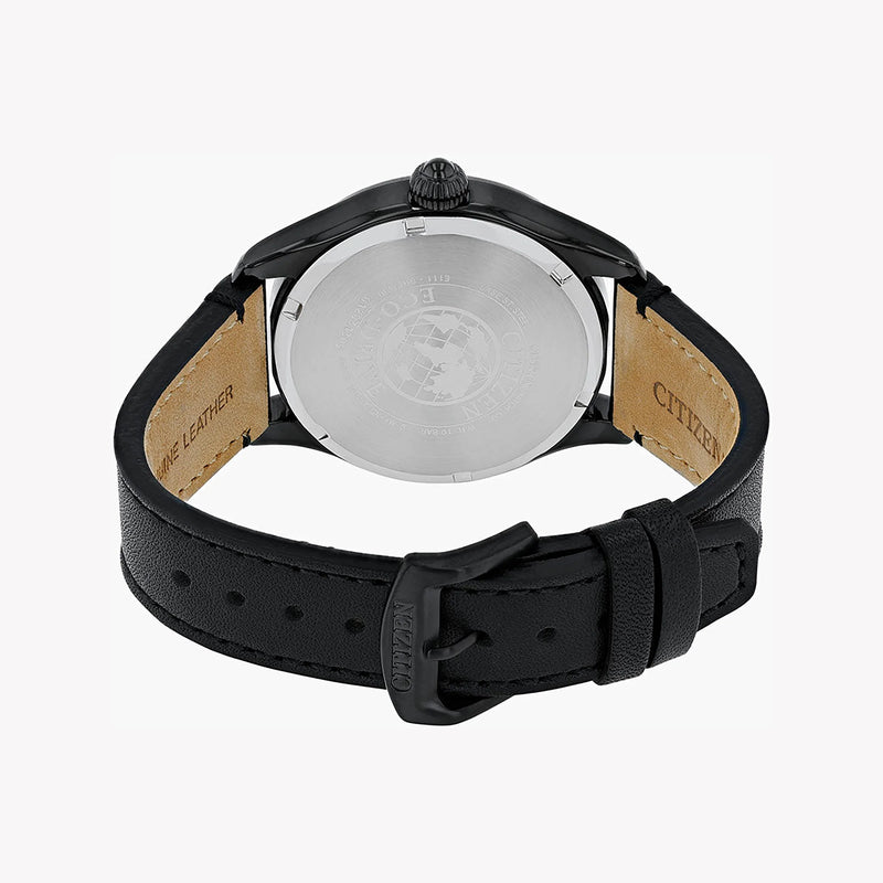 CITIZEN Eco-Drive BM6835-23E - BOLD PRECISION BLACK LEATHER MEN'S WATCH-i-Watch-2