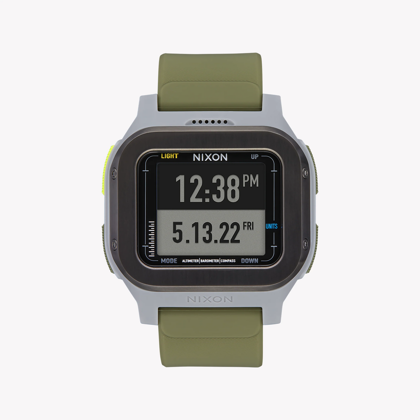 Nixon Men's Green Plastic Watch, Silver Silicone Band | A1324-2072 by i-watch