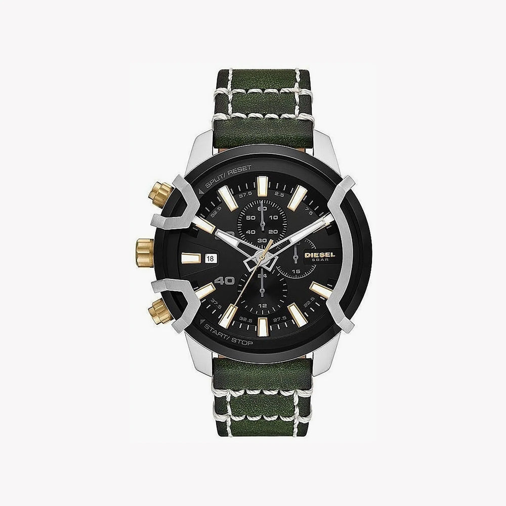 Diesel Men's Black Leather Watch, Green Band | Dz4585 by i-watch