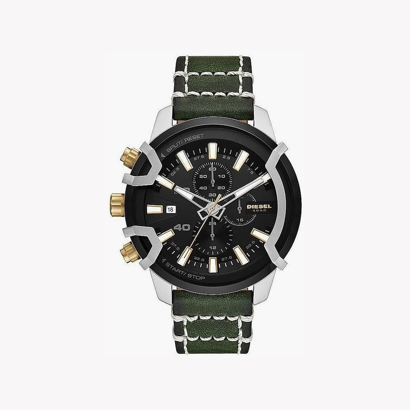 Diesel Men's Black Leather Watch, Green Band | Dz4585 by i-watch