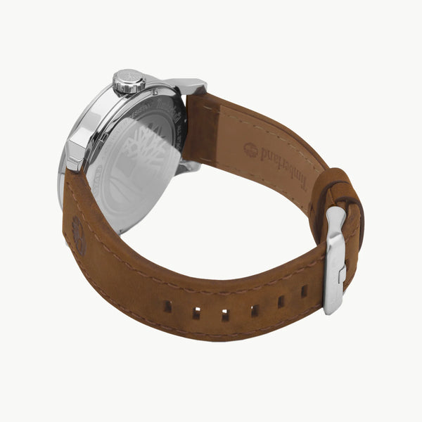 Timberland Men's Silver Stainless Steel, Brown Leather | Tbl15248js03 by i-watch