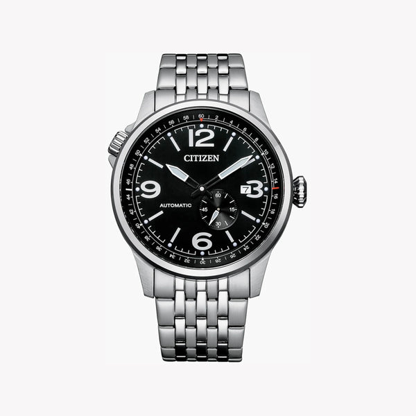 Citizen Nj0140-84e - Timeless Elegance - Automatic Men's Watch With Silver Stainless Steel Band & Black Dial by i-watch