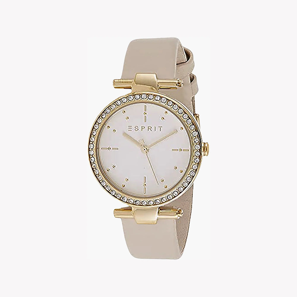 Esprit Women's Beige Leather Watch, Silver Dial | Es1l139m0075 by i-watch