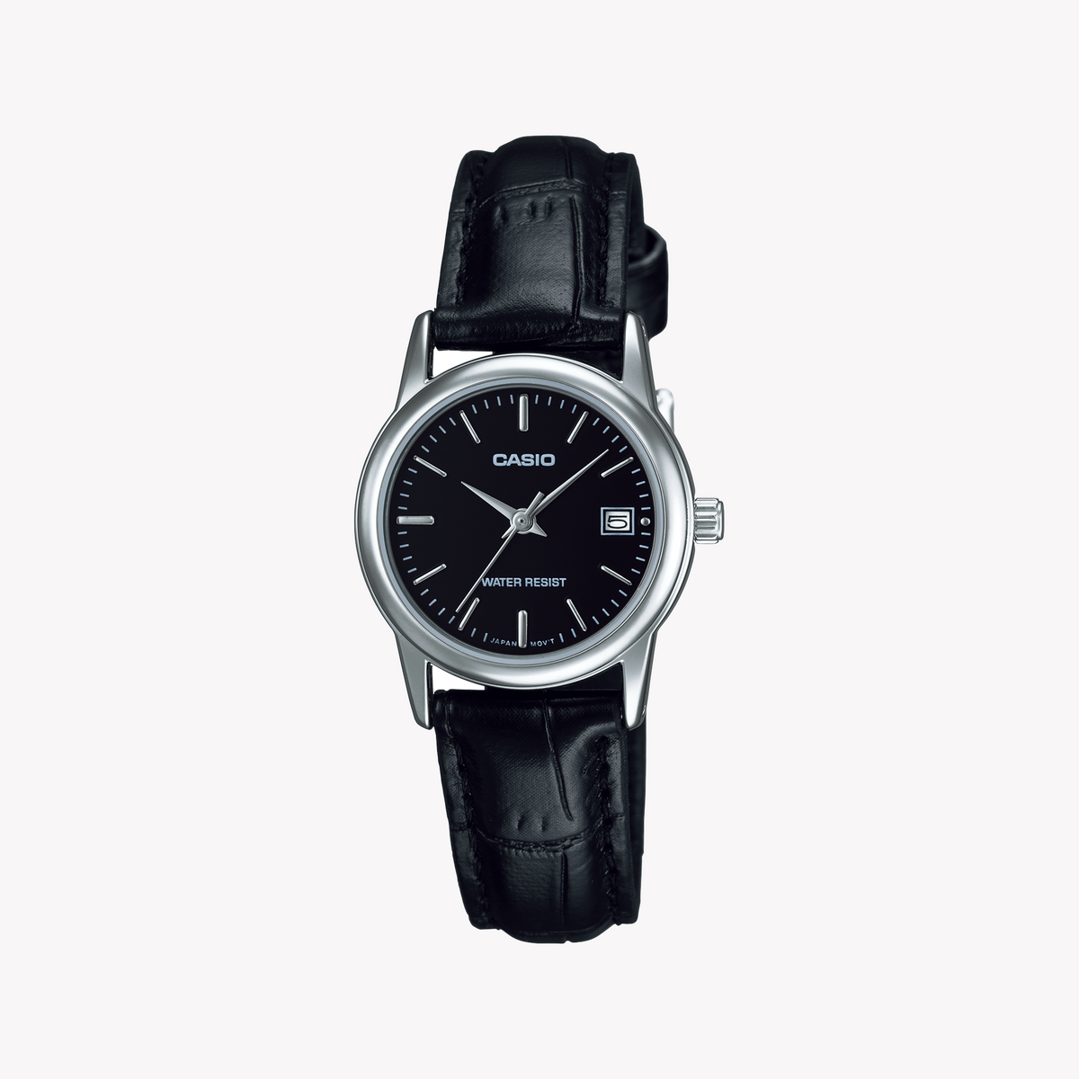 CASIO LTP-V002L-1AUDF ELEGANT SPORT - STYLISH WOMEN'S WATCH WITH BLACK LEATHER BAND & BLACK DIAL