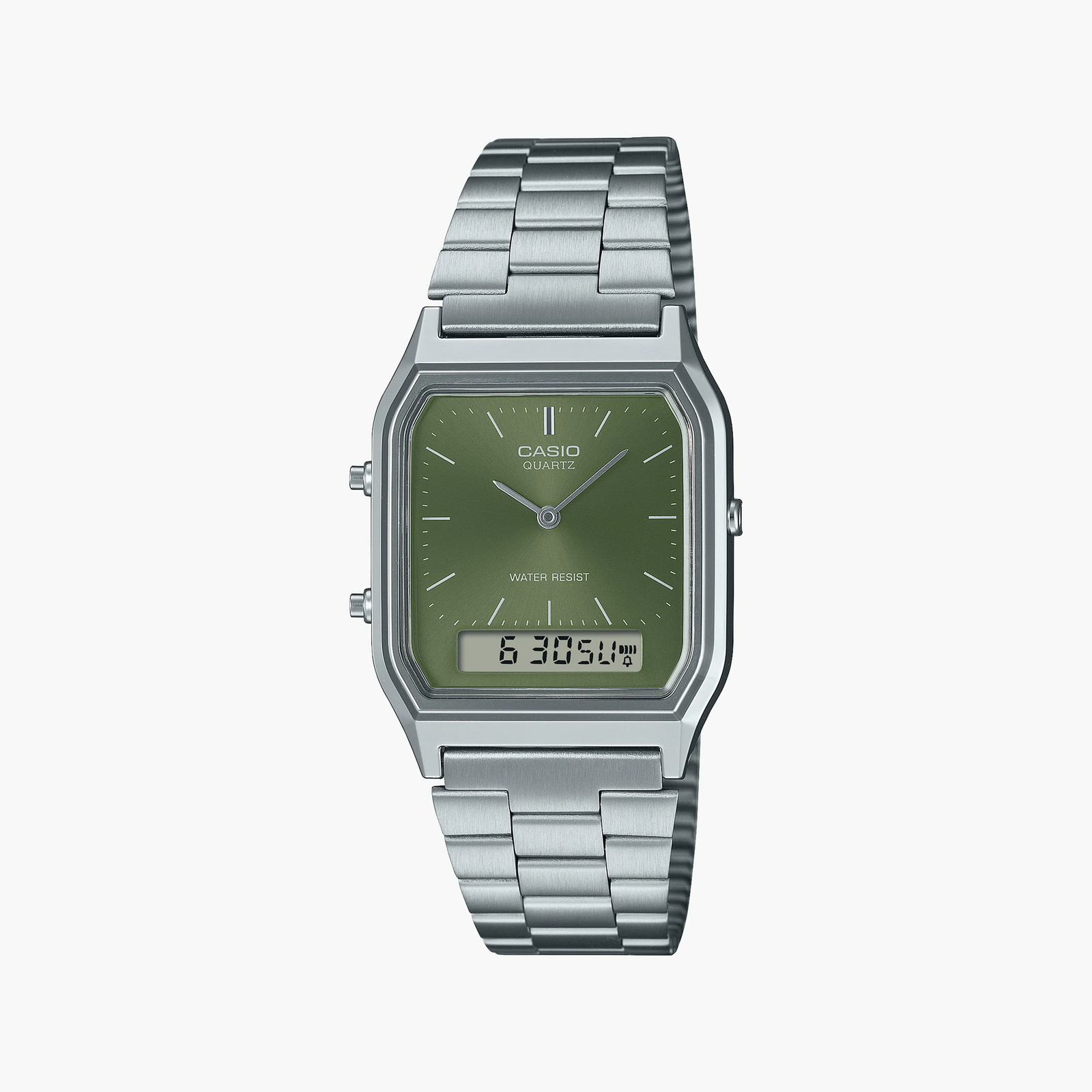 Casio Unisex Stainless Steel, Dark Green Sunray Dial | Aq-230a-3amqyes by i-watch
