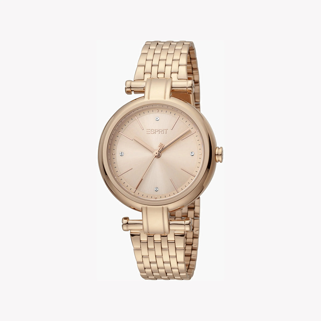 ESPRIT Women's Watch with Rose Gold Stainless Steel Case and Rose Gold Stainless Steel Band