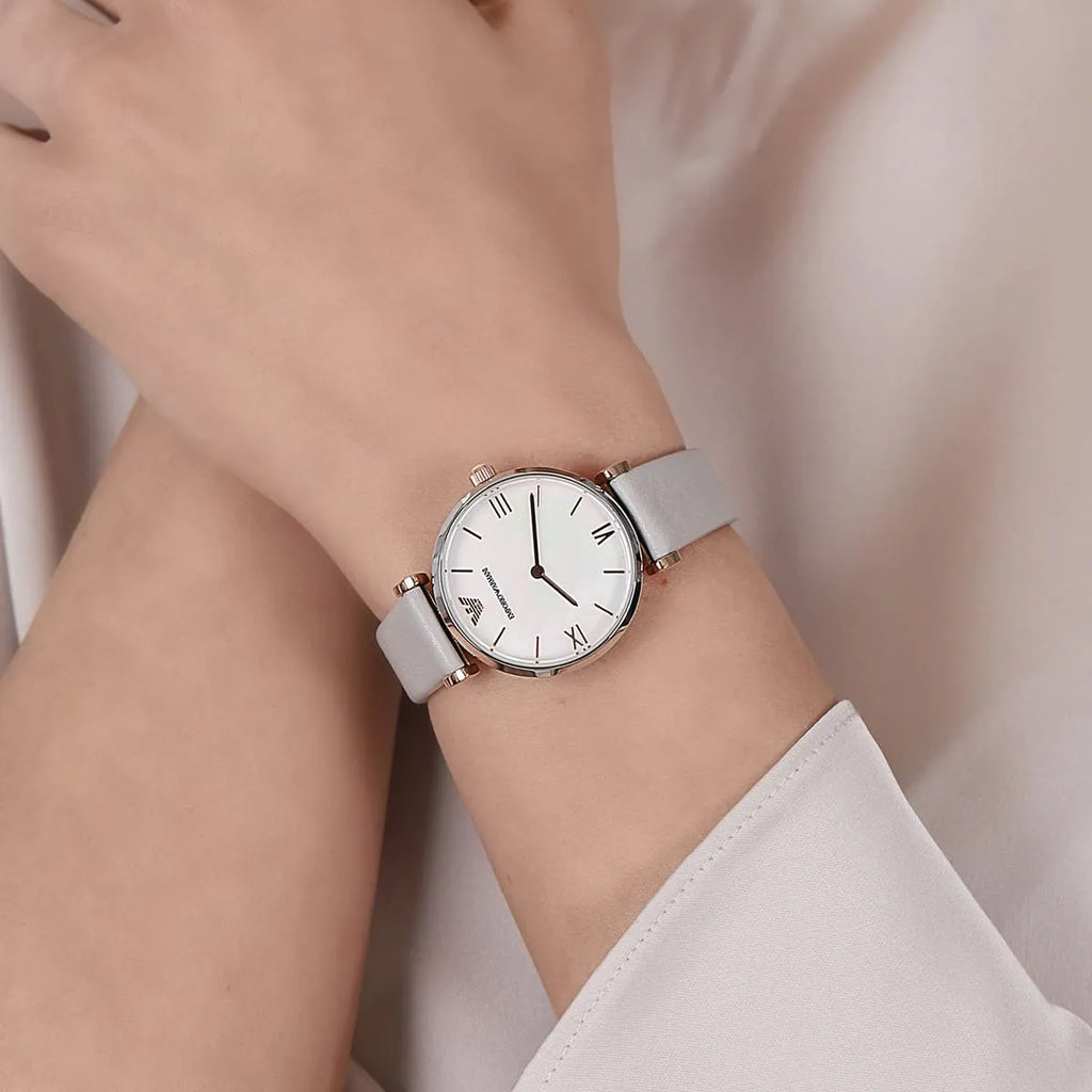 Emporio Armani AR1965 - Chic Gray Leather Women's Watch-i-Watch-4