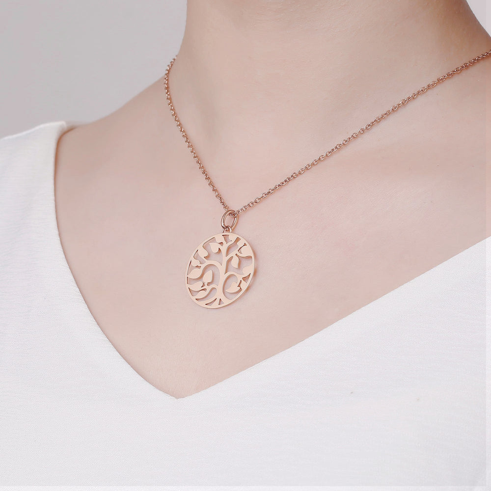 Zink Women's Rose Gold Stainless Steel Necklace | Zfnl003rg