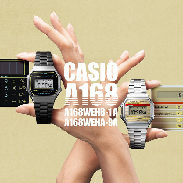 Casio A168weha-9adf Retro Revival - Timeless Elegance In Digital Form Unisex Watch With Silver Case And Vibrant Digital Display. by i-watch