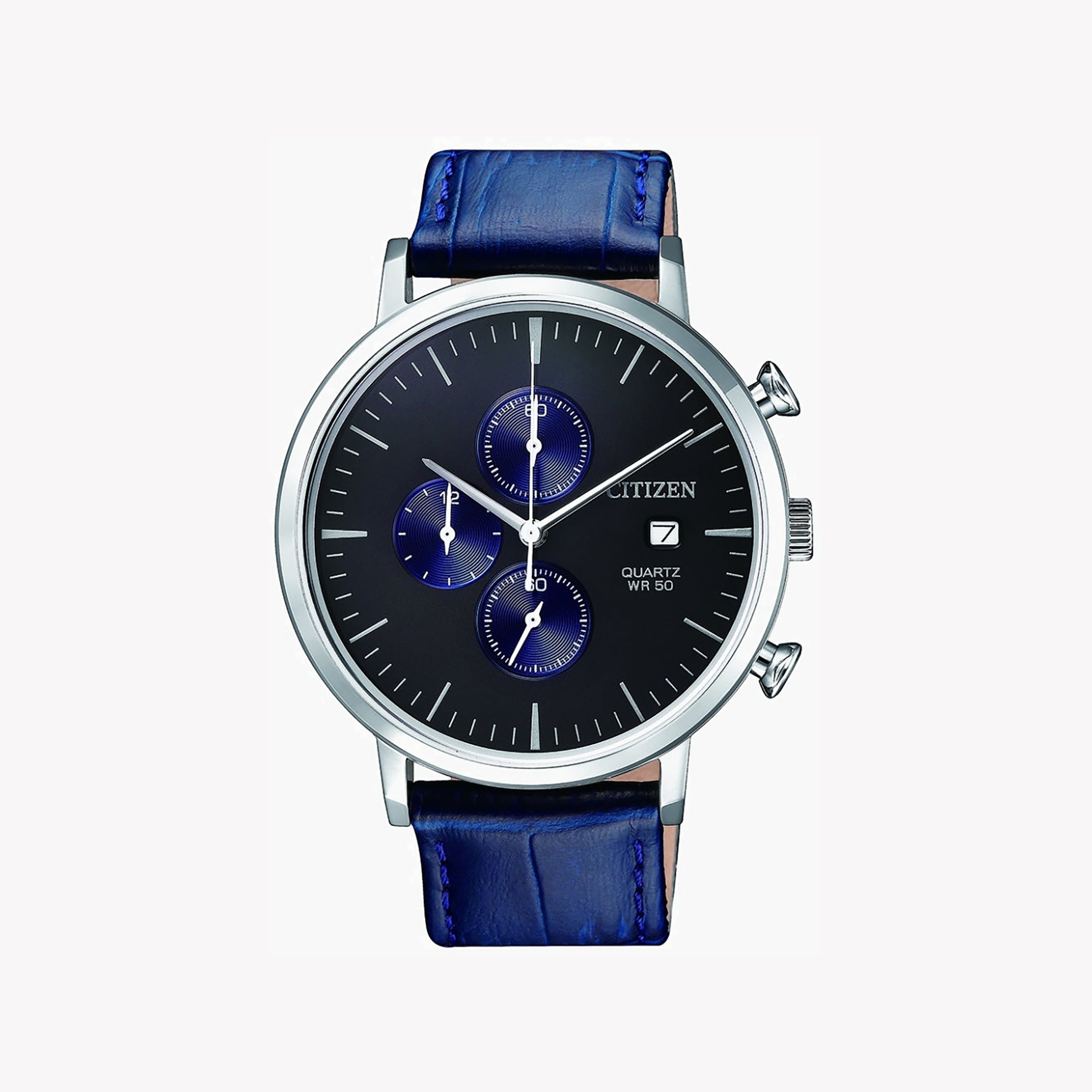 CITIZEN AN3610-04H BOLD PERFORMANCE - ELEGANT BLUE LEATHER & CHRONOGRAPH MEN'S WATCH