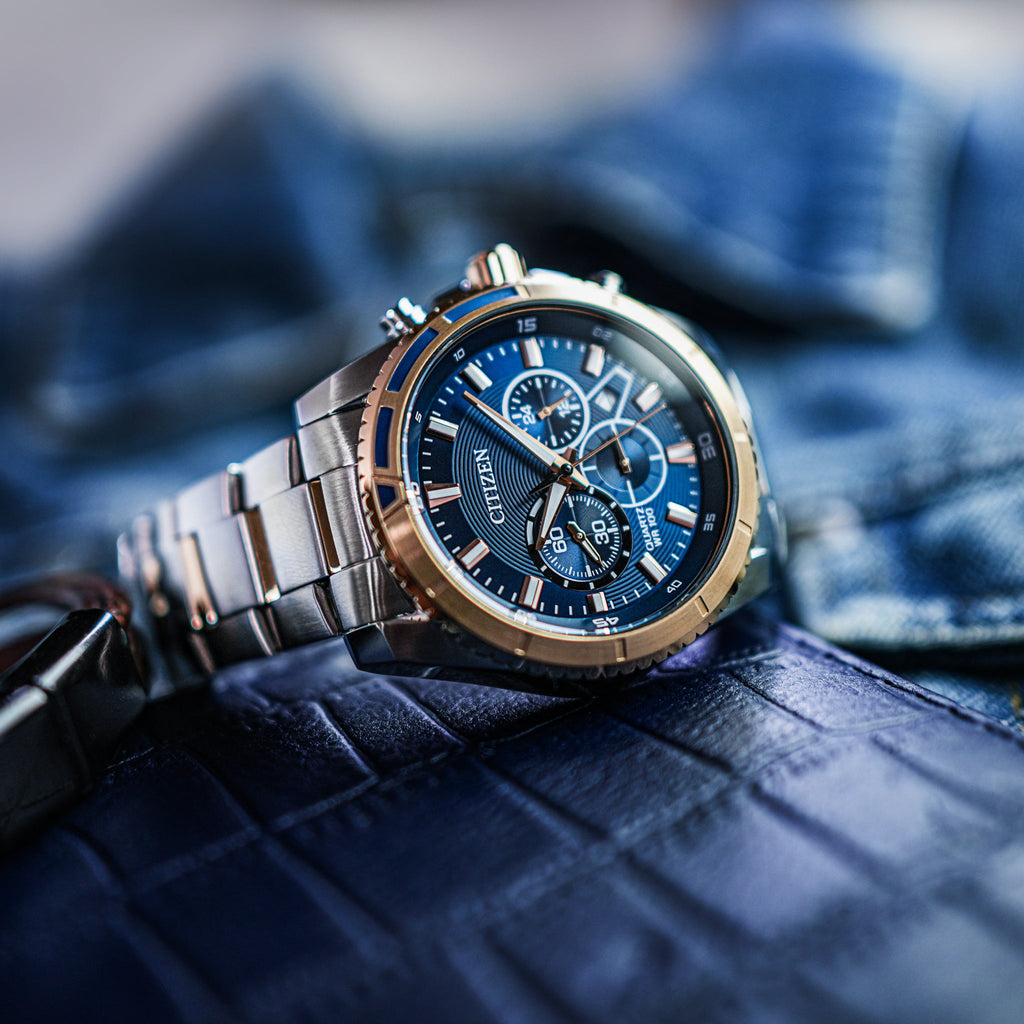 CITIZEN AN8206-53L - MODERN MASTERPIECE: STYLISH MEN'S CHRONOGRAPH with BLUE DIAL & STAINLESS STEEL BAND-i-Watch-2